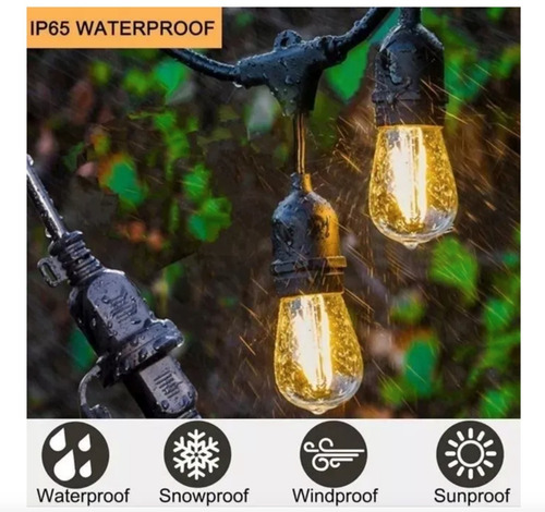 Imagen 4 de 4 de Guirnalda Solar Led 10 Metros Panel Con 10 Ampolletas Led