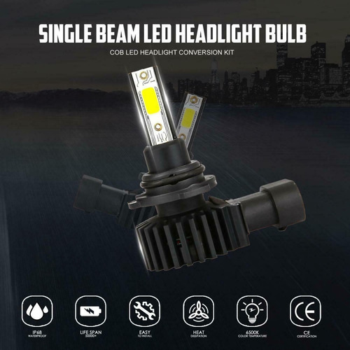 Set 2 Focos 9006 Hb4 Luz Led Cob Blanco Cristal 6000k 12v