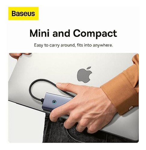 Baseus Usb-c Flite Series Hub De 4 Puertos, Rj45 Y 3 Usb3.0,