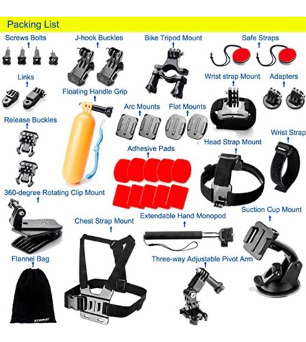 Imagen 2 de 5 de Kit De Accesorios Para Cámara Gopro Hero 7 6 5 4 3