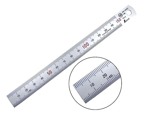 H 101a Regla Rigida Acero Inoxidable Cromado Satinado 5 906