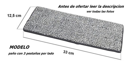 Repuesto Microfibra Gris Paño Mopa Ultraplana X 2 Unidades