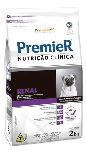 Premier Nutrição Clinica Cão Adulto Raças Pequenas Renal 2kg