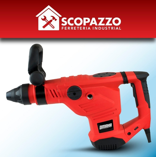 Imagen 4 de 9 de Martillo Demoledor 1600w 25 J Omaha + Maletín Y Cinceles