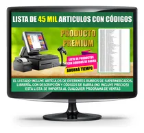 Comprar Lista Artículos Códigos De Barras Kiosco Supermercado Drugst