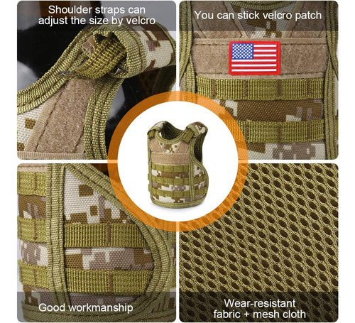 Mini Chaleco Táctico De , Paquete De 2 Chalecos De Camuflaje