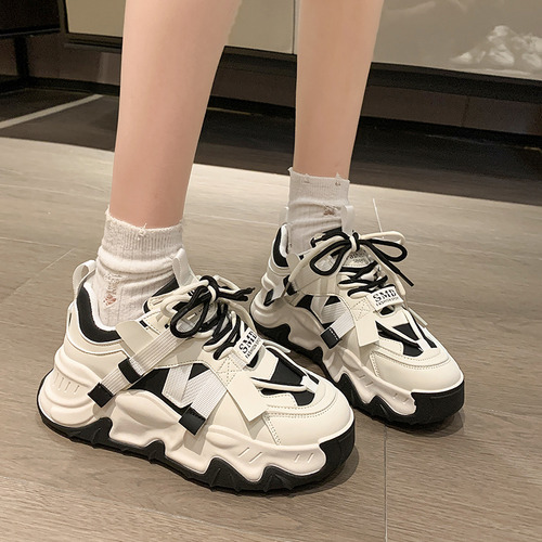Zapatos Deportivos Casuales Para Mujer, Tacón Alto, Parte Inferior Gruesa, Zapatos Para Papá