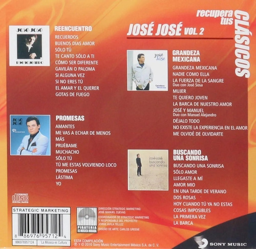 José José Recupera Tus Clasicos (4cd) (nuevo