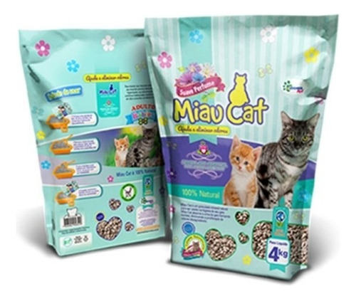 Kit 5 Areia Higienica Granulada Miau Cat Fina 20kgs No Total