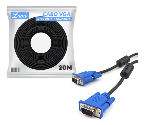 Cabo Lumi Vga Para Vga Para Monitores E Projetores 20metros