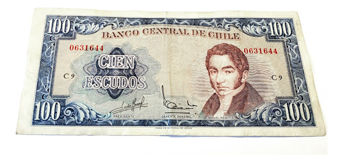 Billete Chile 100 Escudos, Firma De Massad - Ibañez  Grande.