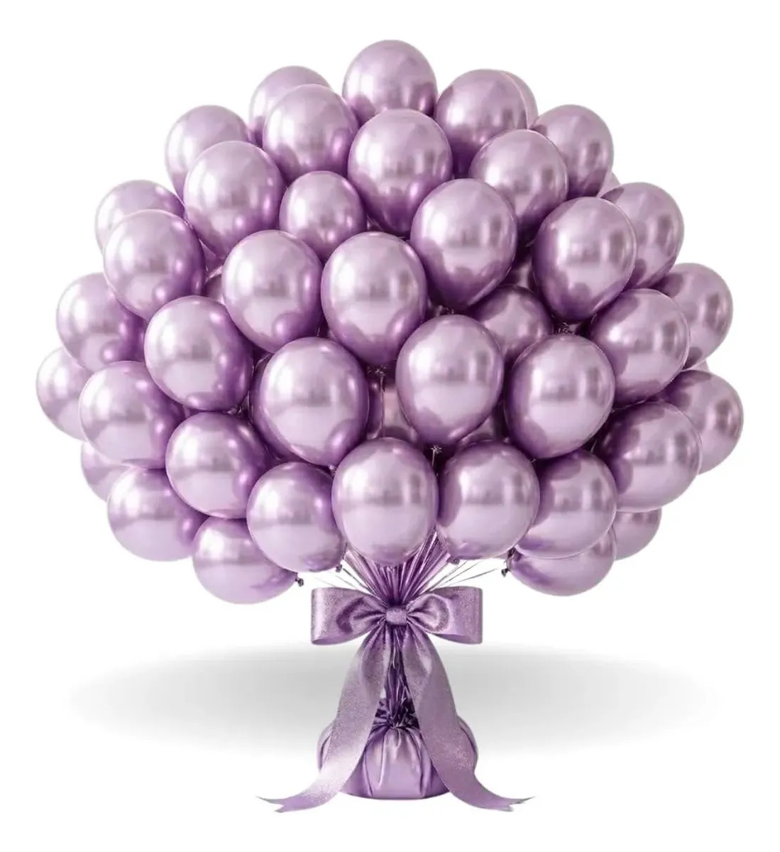 Kit 50 Un Balão Metalizado Bexiga Nº10 Festa Aniversário Lilas