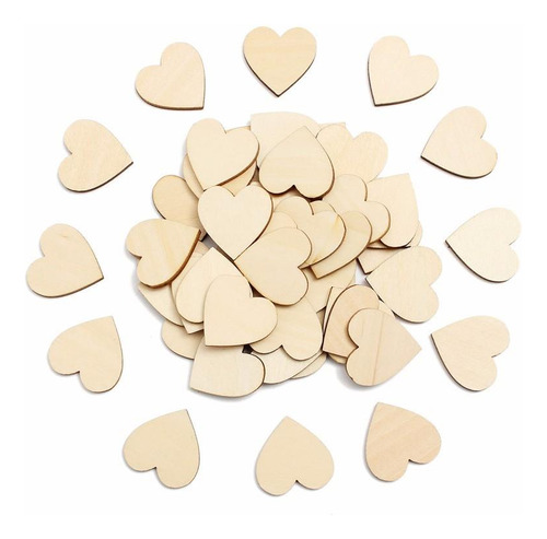 5 Paquete De 3-6 50 Uds. De Corazones De Madera, 5 Piezas