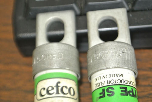 Lot Of 2 Cefco Semiconductor Fuses / 1 Ea. Sf50p35 & Sf50p