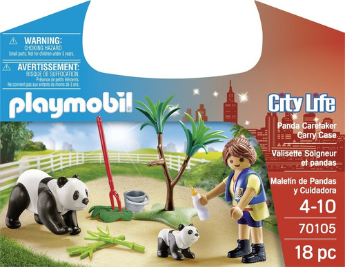 Juego Construcción Playmobil Maletín De Pandas Y Cuidadora Cantidad de piezas 18