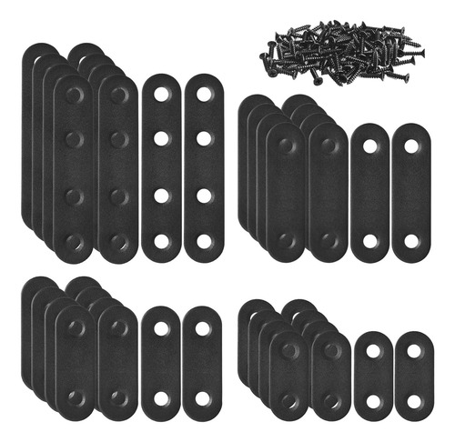 26pcs Soporte Plano Recto Negro Placa De Metal Para Remendar