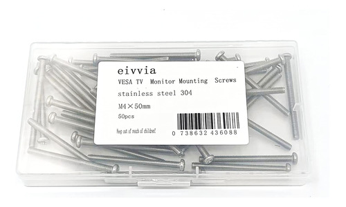 Eivvia 50 Tornillos De Montaje Vesa Para Monitor De Tv M4 X