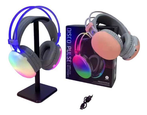 Auricular Leds Wireless V5.3 Vincha (color Negro) Color Negro