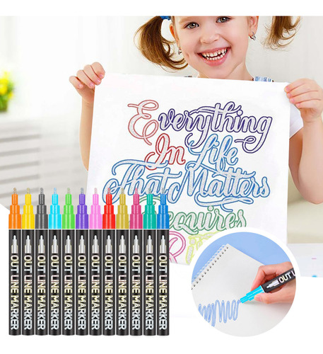 Double Line Account Note Mark Pen Highlighter8ml, 8 Cores