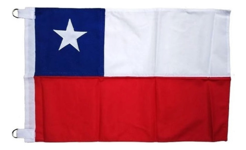 Bandera Chilena 140x210 Cm Estrella Bordada Reforzada