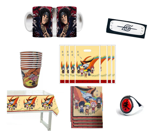 Kit Cotillón Cumpleaños Naruto Shippuden Anime Pack + Envío