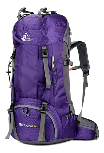 Mochila Senderismo Impermeable Ligera Violeta 60l