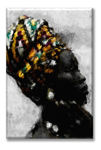 Cuadro Canva Mujer Africana Pintura 40*60 Cm