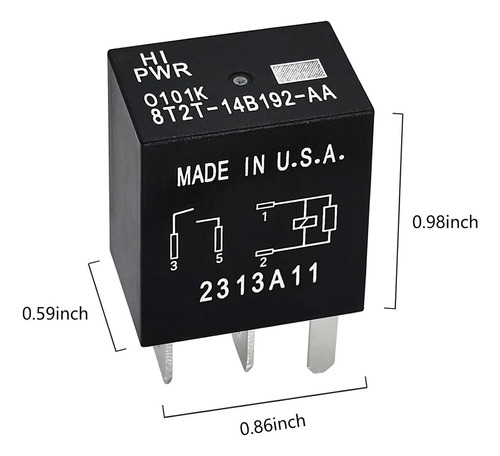 Relé Crystally-8t2t-14b192-aa - Relé Automotriz De 4 Pines Y