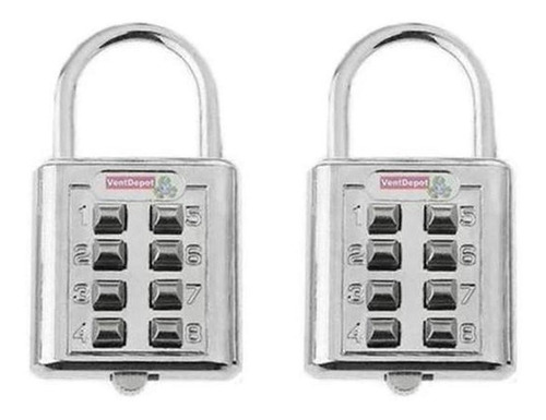 Candado Acero Inoxidable, Mxlks-005, 2pzas, 8 Teclas, Plata