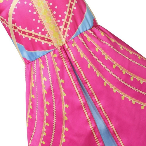 Imagem 7 de 9 de Fantasia Princesa Jasmine Pink Aladin Coroa Varinha Luvas