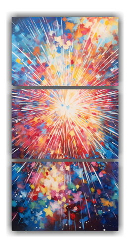 45x90cm Cuadro Abstracto Dinámico De Fuegos Artificiales