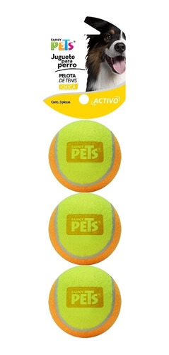 Pelotas Tenis Bicolor Chicas 3pza 2  Diamet Perro Fancy Pets