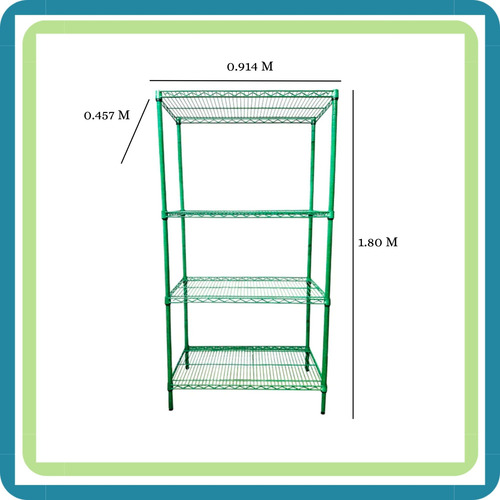 Anaquel Estante 0.45x0.91x1.80 M 4 Niveles Epoxico Verde