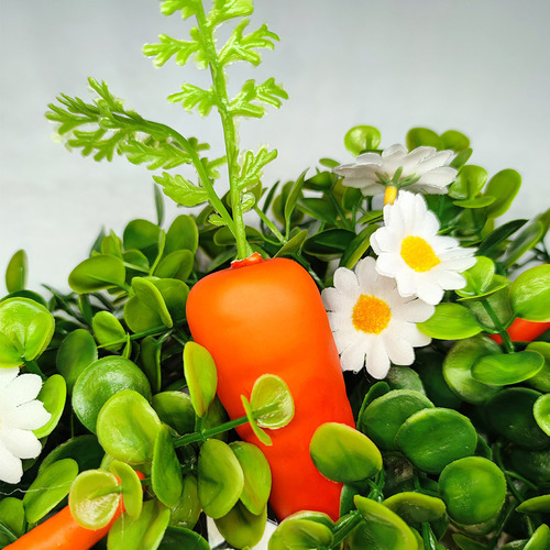 Guirnalda De Pequeñas Margaritas Y Zanahorias Para Decorar