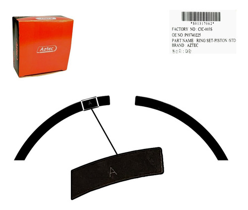 Imagen 7 de 8 de Anillos Std Aveo Corsa Cielo Lanos Nubira Motores 1.6 Orig