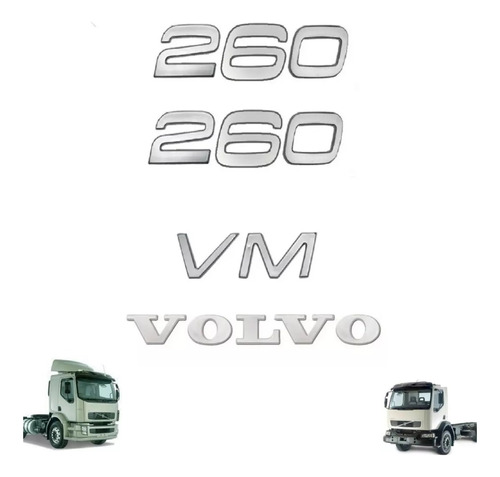 Kit 4 Emblema Da Cabine Volvo Vm 260 2004 A 2009 20559457