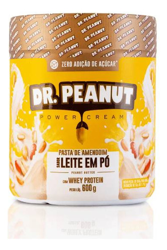 Suplemento em pasta Dr. Peanut  Pasta de amendoim sódio Pasta de amendoim sabor  leite em pó em pote de 600g