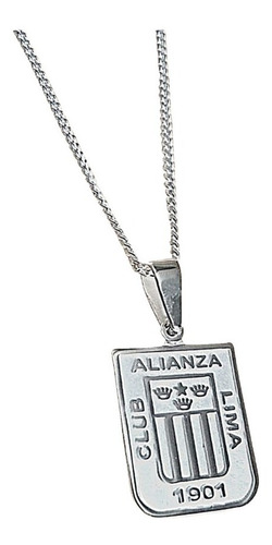 Imagen 1 de 3 de Dije Y Cadena Alianza Lima En Plata 950 Collar, Cristal, U
