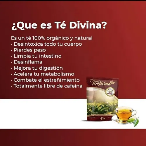 Té Divina Detox Pérdida De Peso (4 Sobres) Reto 28 Dias
