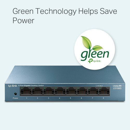 Switch 8 Puertos Gigabit Ls108g Metalico Tp-link 1000mbps