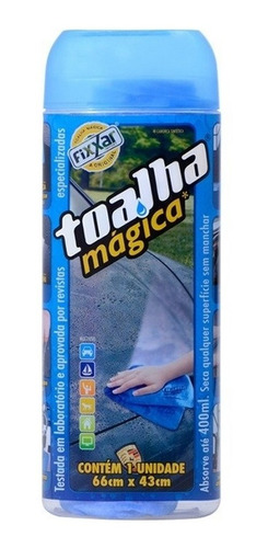 Toalha Magica Original Fixxar Super Absorvente 66x43cm Pote