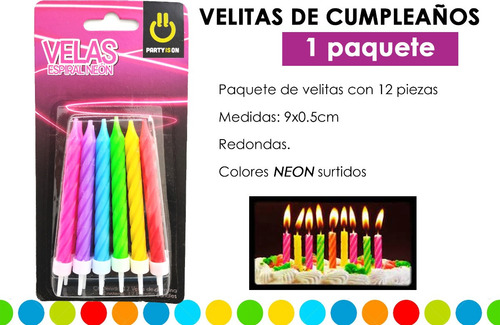 Velas P Pastel Colores Mayoreo Cumpleaños Velitas Fiesta -