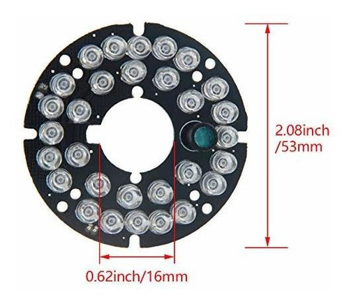5 Unidad Od 2.1 30 Led Ir Infrarrojo Foco Placa Redonda
