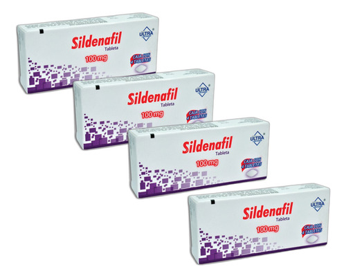 Sildenafil Ultra 100mg, Pack De 4 Tabletas