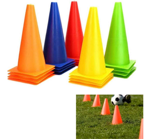 Set De 20 Conos 30cm De Entrenamiento Multicolor/trafico 