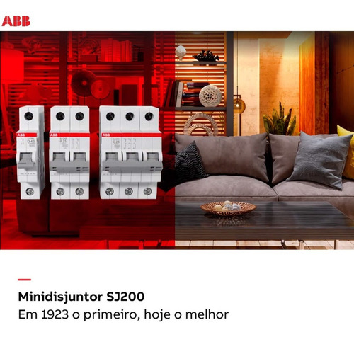 Minidisjuntor Tripolar Abb 50a Curva C Norma Din