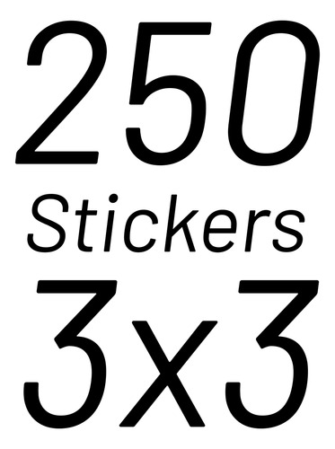 250 Stickers 3x3cm - Etiquetas