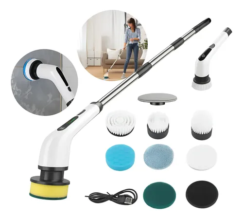 Escova Elétrica 9em1 Recarregável Usbc 360° Extensível