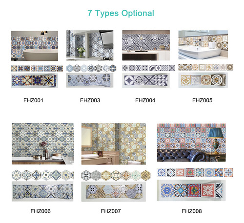 Pegatinas De Azulejos Retro: Pvc, Extraíbles Para Decoración