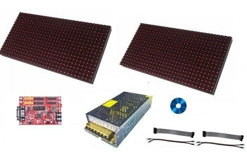 Kit Letrero Led Pasamensajes 4 Paneles 16x32 P12.5 Rs232